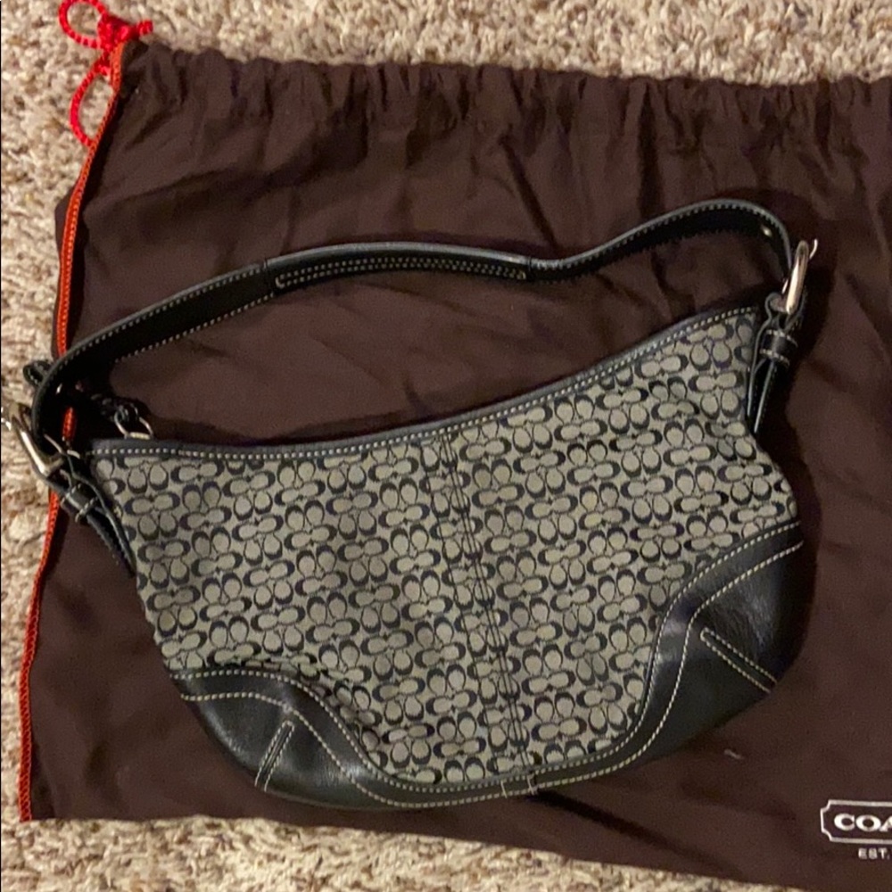 Coach Black and Gray Hobo Bag